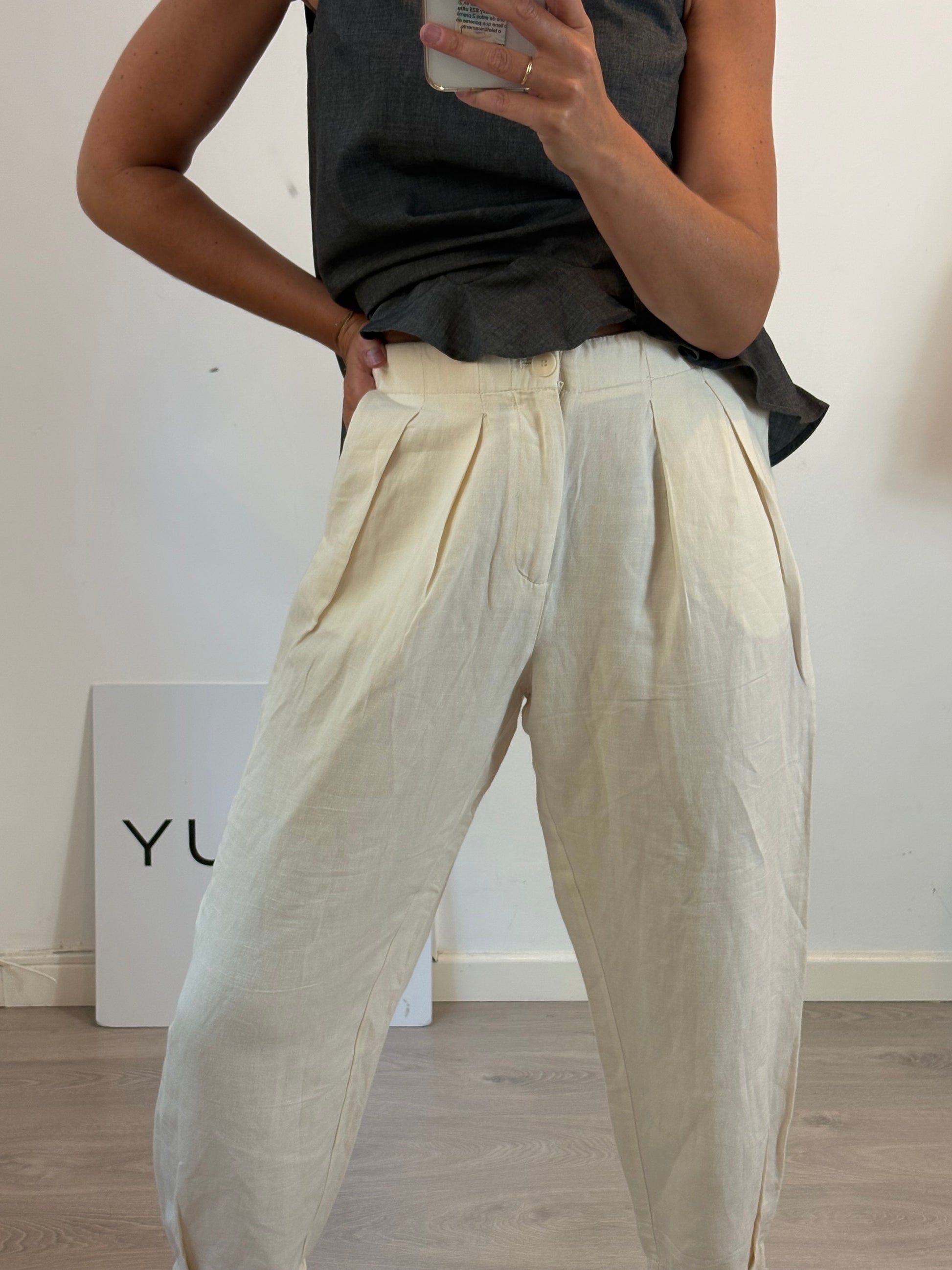 Pantalón fluido beige – Hibuy market