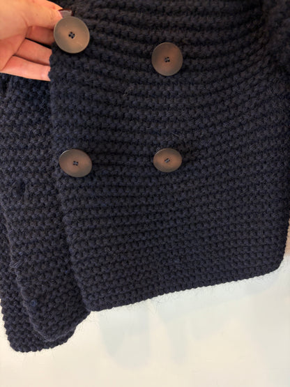 FRAMBUA. Blue chunky knit jacket. TS/M