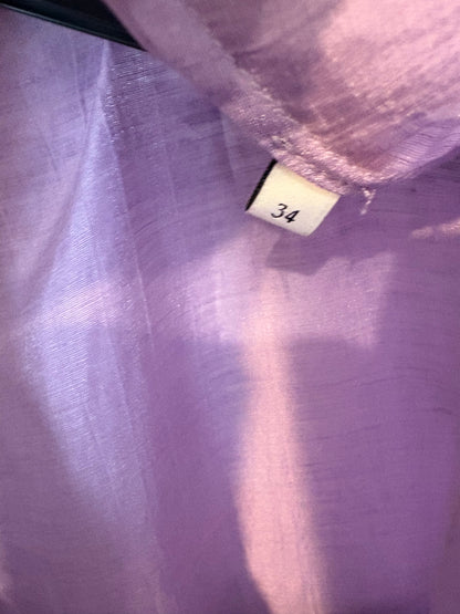 Vestido corto lino malva abertura