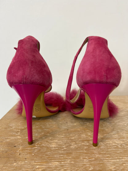 ISLAND. Pink fur sandal. T 37