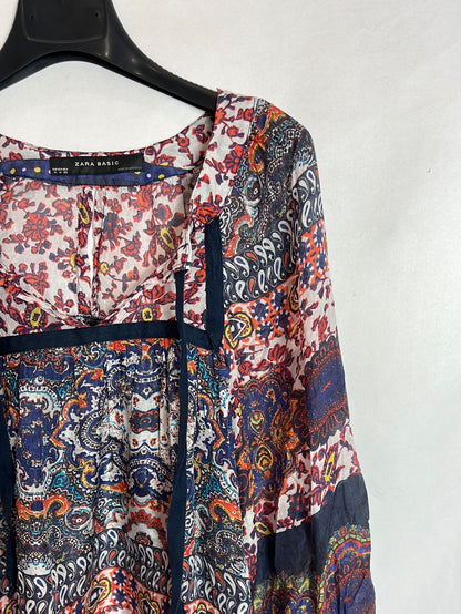 ZARA. Vestido/blusa estampado  T.M
