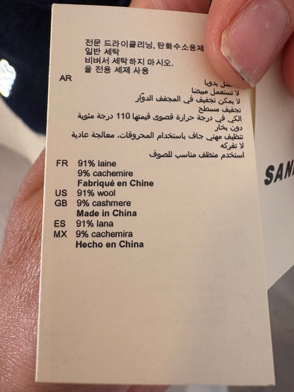 SANDRO. Blue wool collar