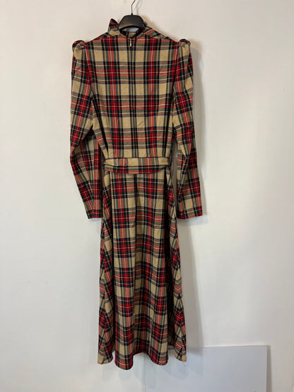 COOSY. Vestido midi cuadros T.s
