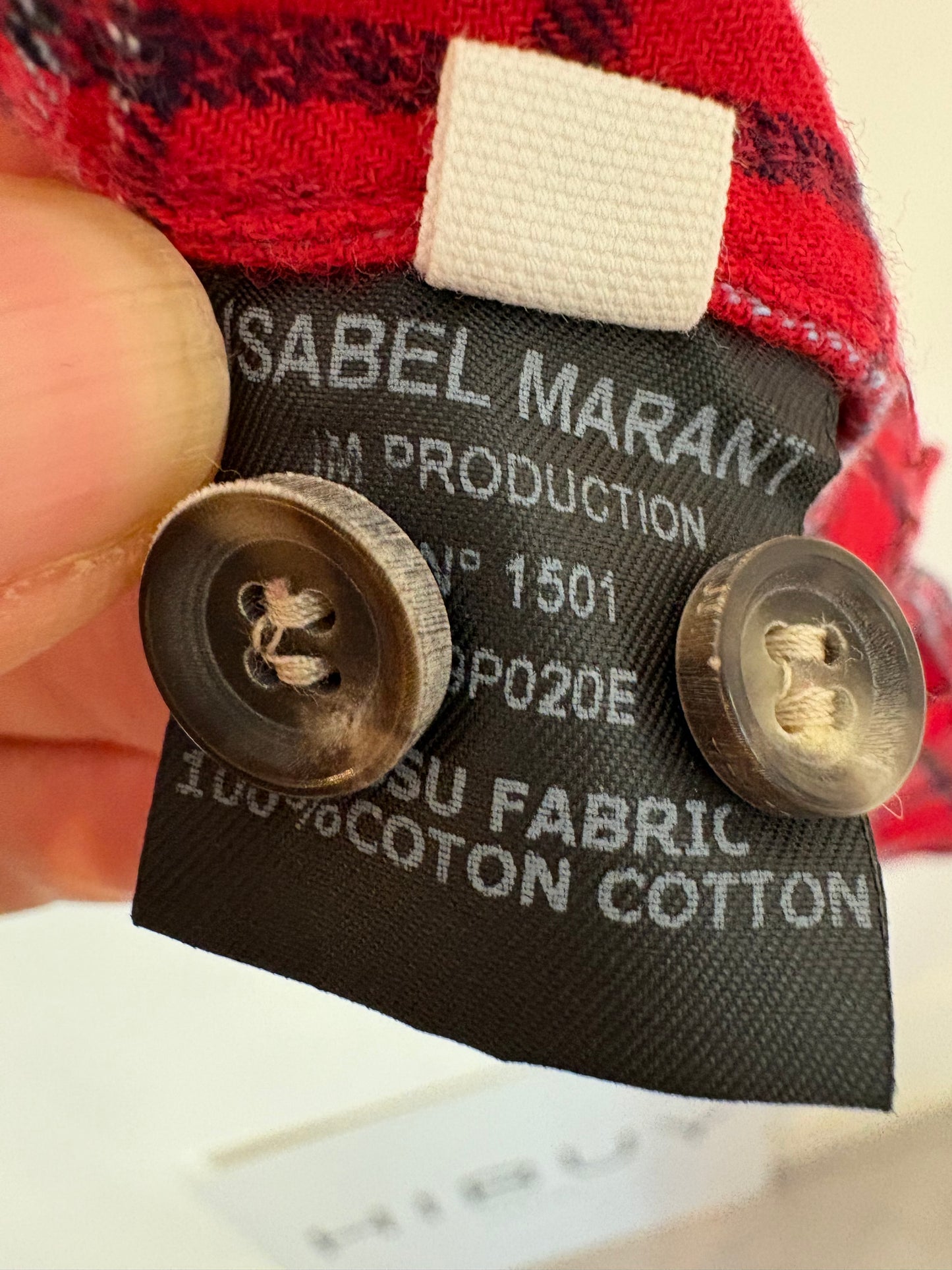 ISABEL MARANT. Camisa cuadros cuello volante