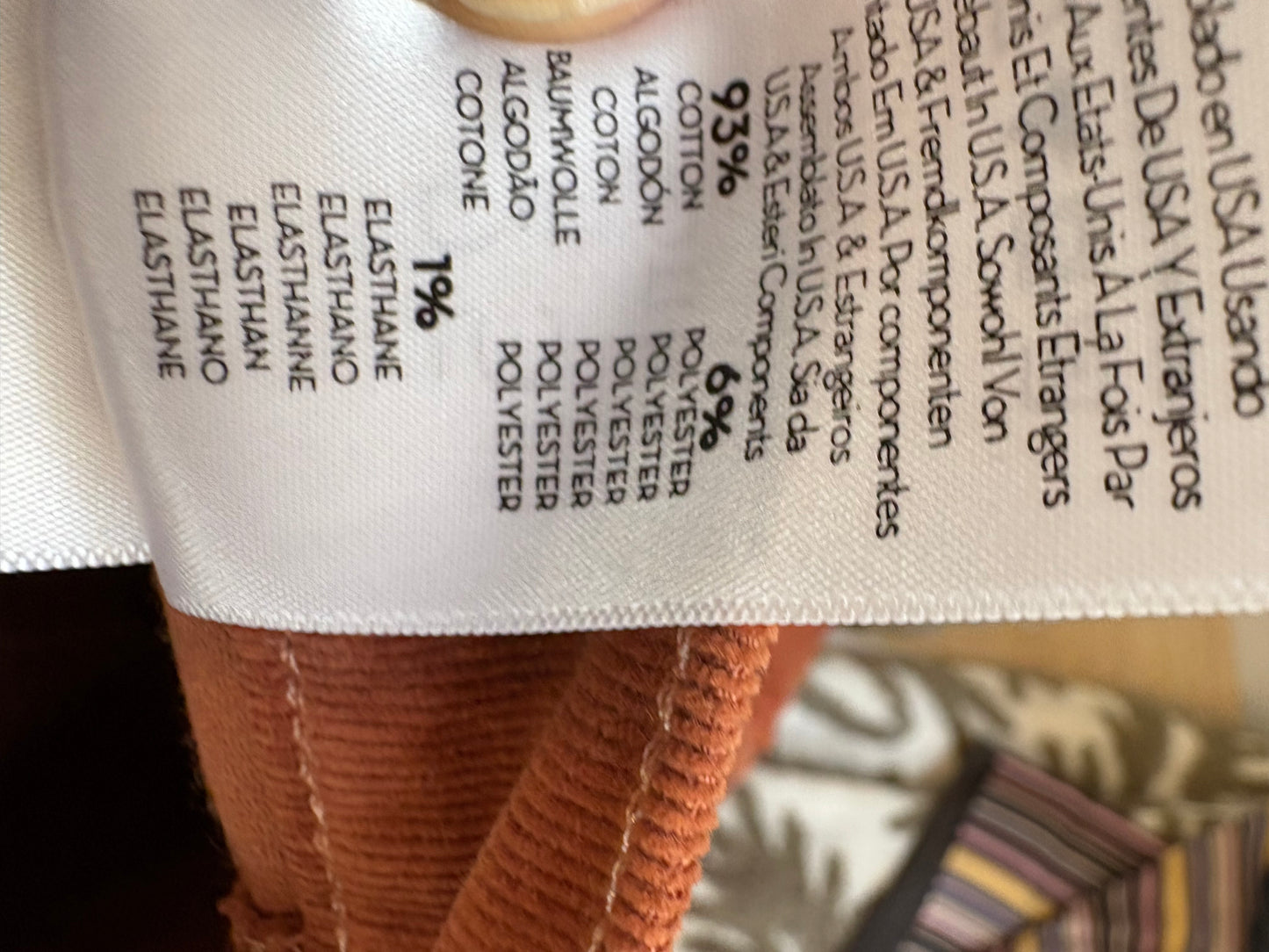 MOTHER. Pantalón teja textura