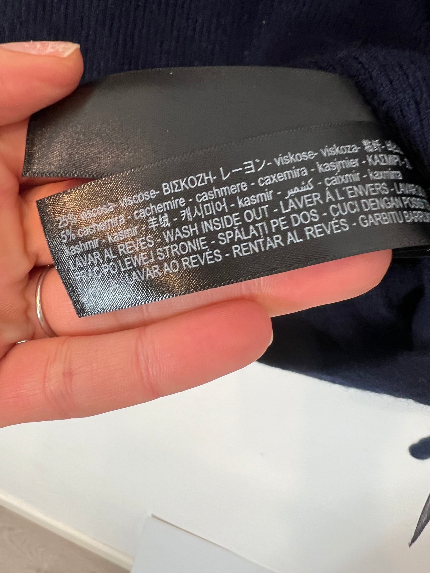 MASSIMO DUTTI. Jersey azul canalé mezcla . T S