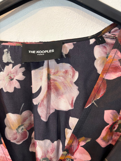 THE KOOPLES. Vestido largo flores con seda