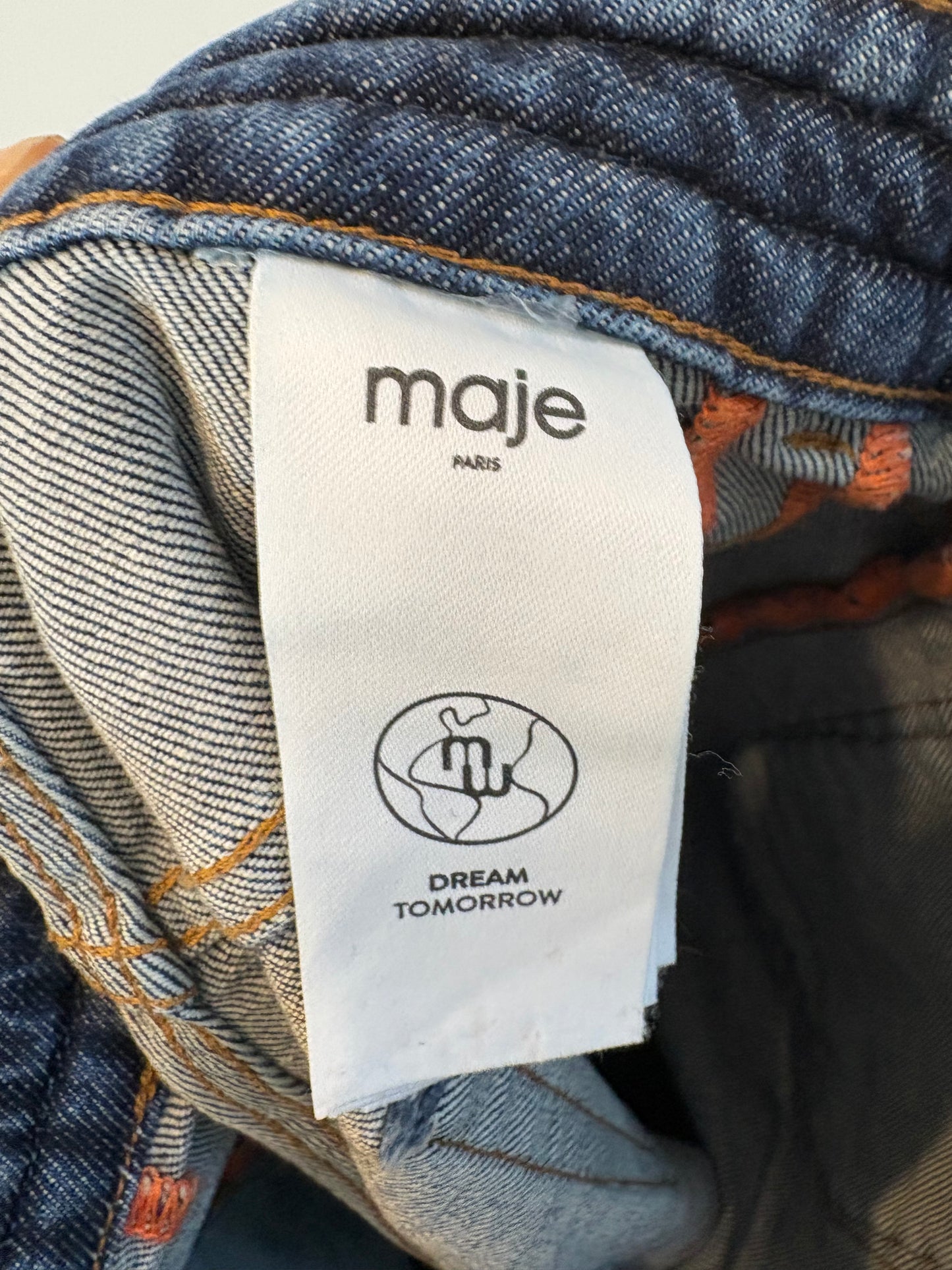 MAJE. Denim bolsillos ligeramente acampanado