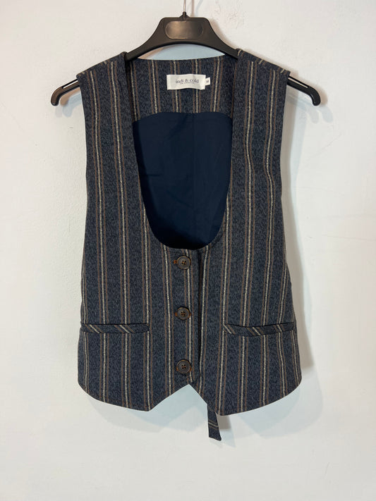 INDI&COLD. Chaleco de rayas azules T.m