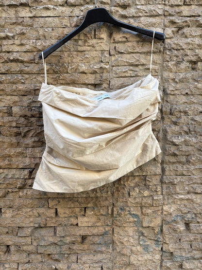 MANGO. Top beige palabra de honor