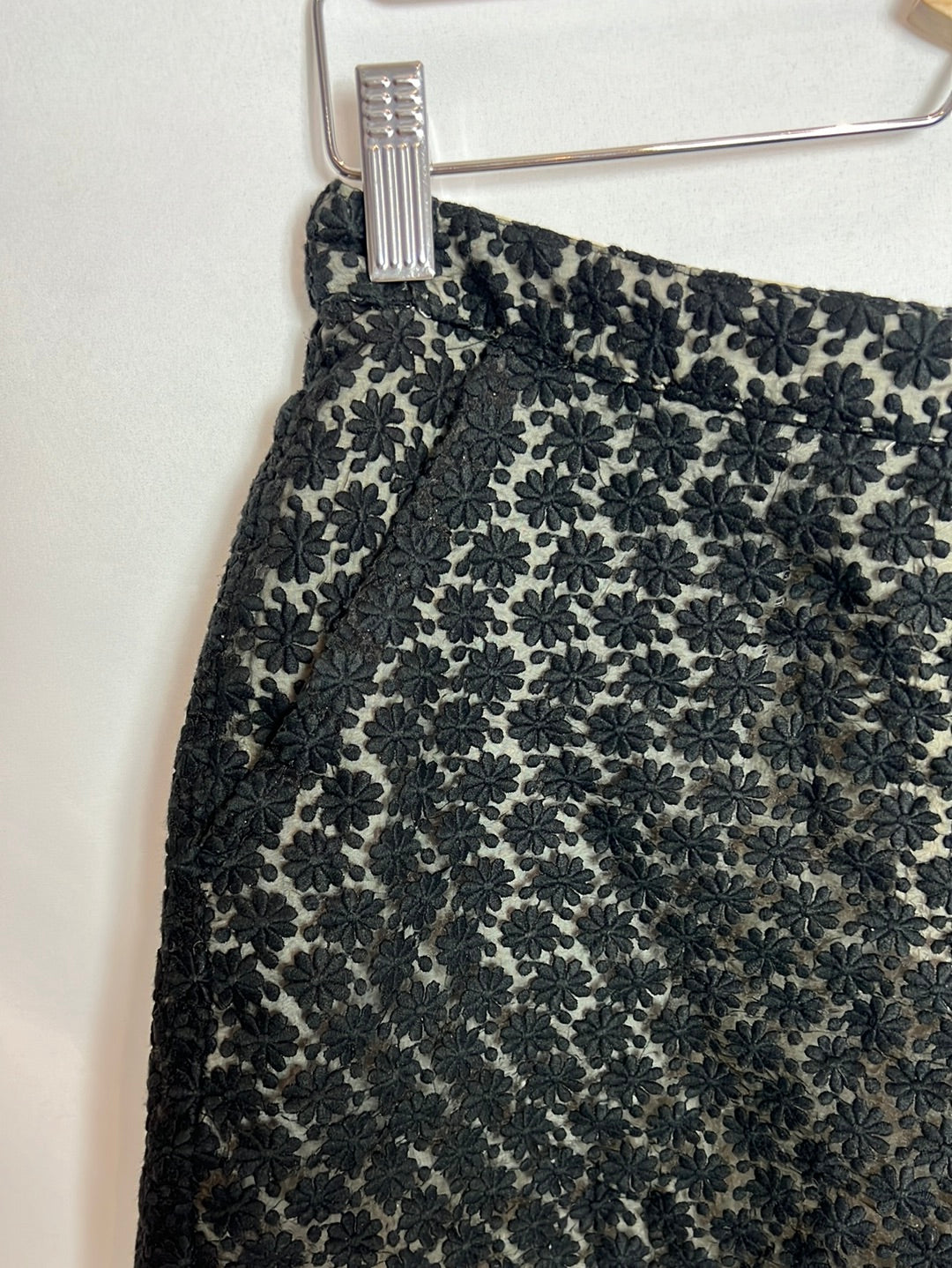 MANOUSH. Semi-sheer embroidered shorts. Size 38