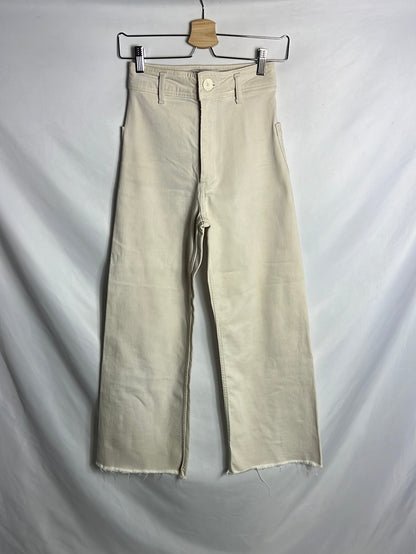 ZARA. Pantalón culotte beige T.34