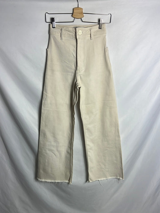 ZARA. Pantalón culotte beige T.34