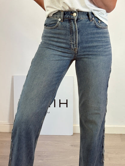 MAJE. Denim recto aberturas. T 36