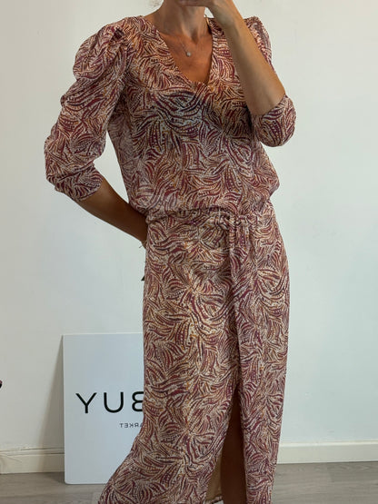 INTROPIA. blusa estampada tonos beige T.l