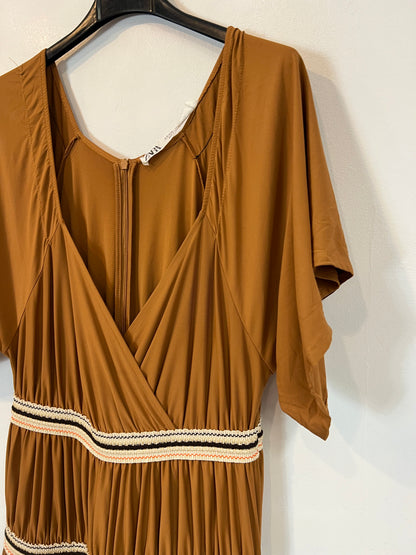 ZARA. Camel Ts long dress