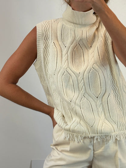 BALLANTYNE. Jersey lana beige flecos T.38