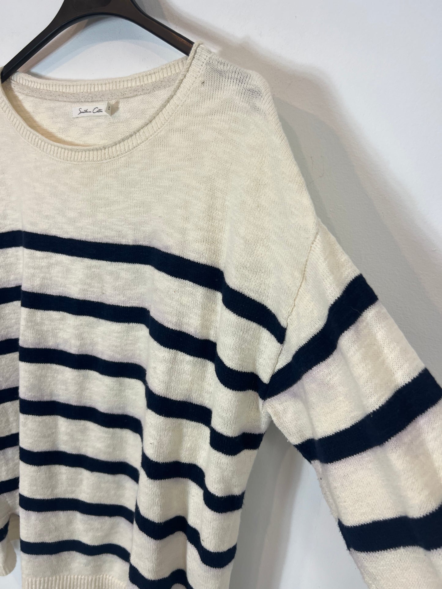 Beige blue striped Tm sweater