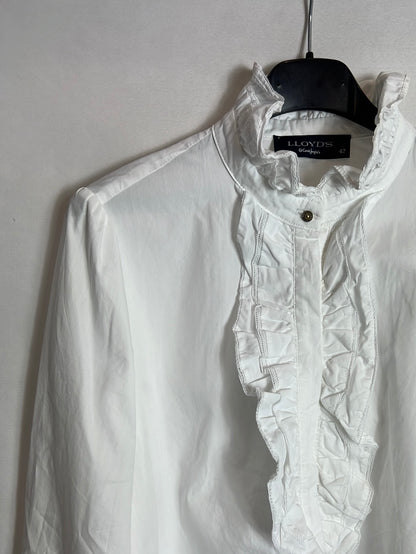 LLOYD’S. Blusa blanca volantes. T 42