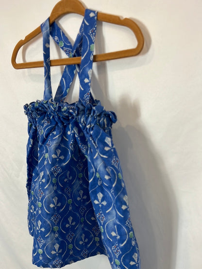 Pompom Bonnet. Short strap dress, size 4 years