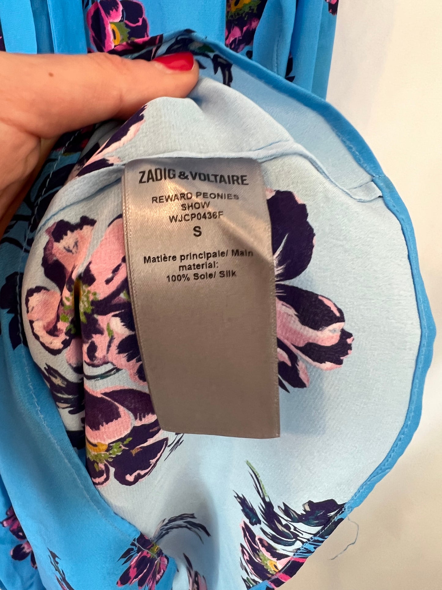 ZADIG&amp;VOLTAIRE .long printed silk dress. TS