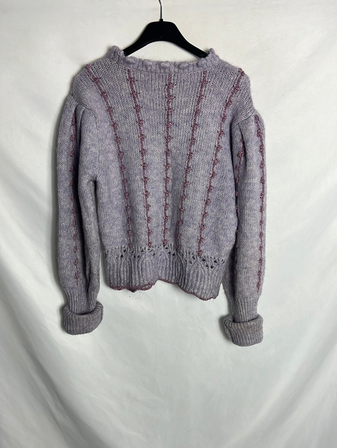 ZARA. Jersey malva hilos brillo . TM (Tara)