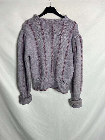 ZARA. Jersey malva hilos brillo . TM (Tara)