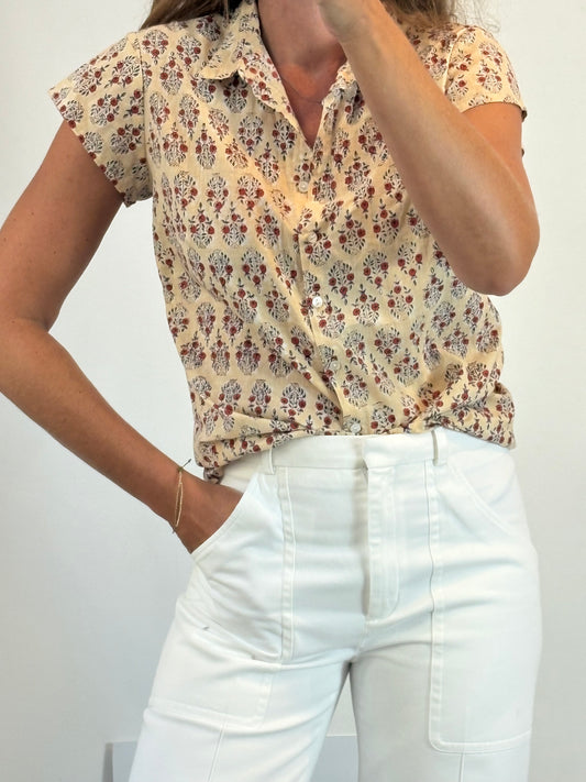 COLORES. Blusa algodón estampada. T S/M