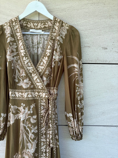 ZIMMERMANN. Vestido midi cruzado estampado floral