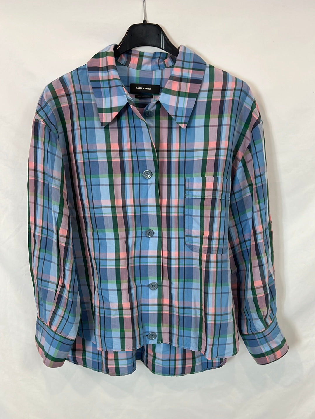 ISABEL MARANT. Blue checked shirt. Size 34