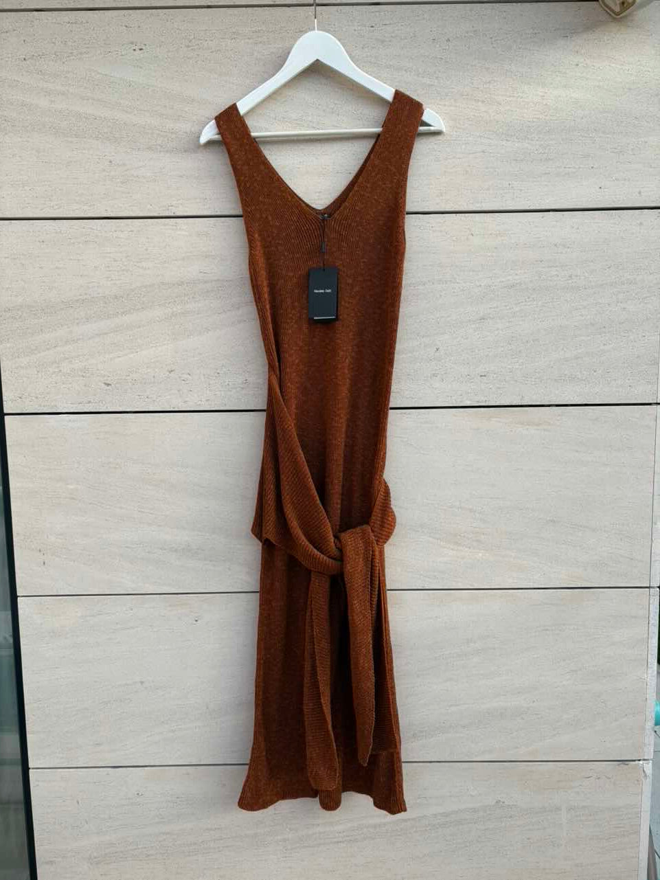 MASSIMO DUTTI. Vestido midi punto caldero