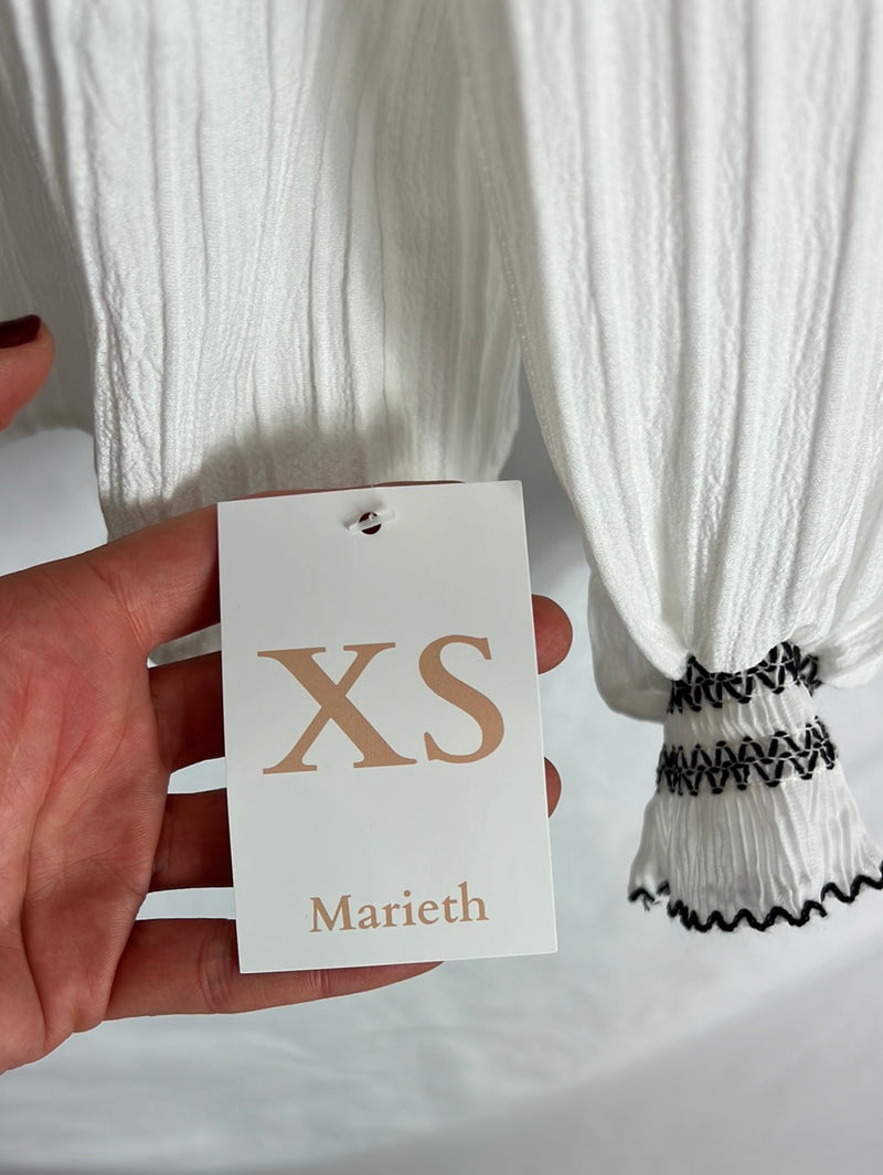 MARIETH. Blusa blanca plisada T.xs