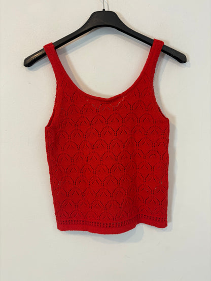 MANGO. Top rojo punto elástico. T XS