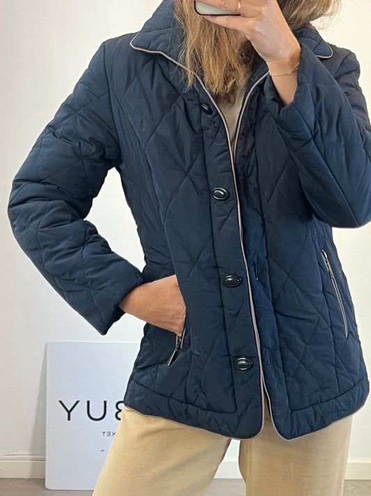 ELLEN ROSE. Abrigo guateado azul T.m