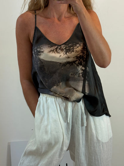 MES DEMOISELLES. Top seda estampado
