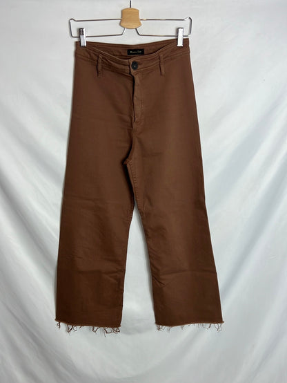 MASSIMO DUTTI . Pantalón marrón culotte. T 36