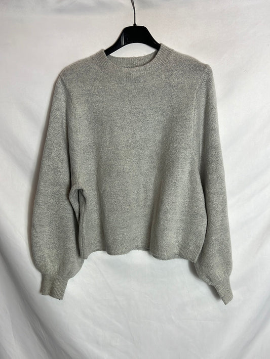 SFERA. Jersey gris mangas abullonadas T.s