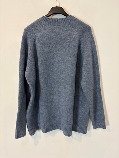 MANGO. Jersey azul claro cuello redondo