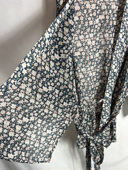 RENATTA&GO . Kimono flores semitransparente . TU(s)