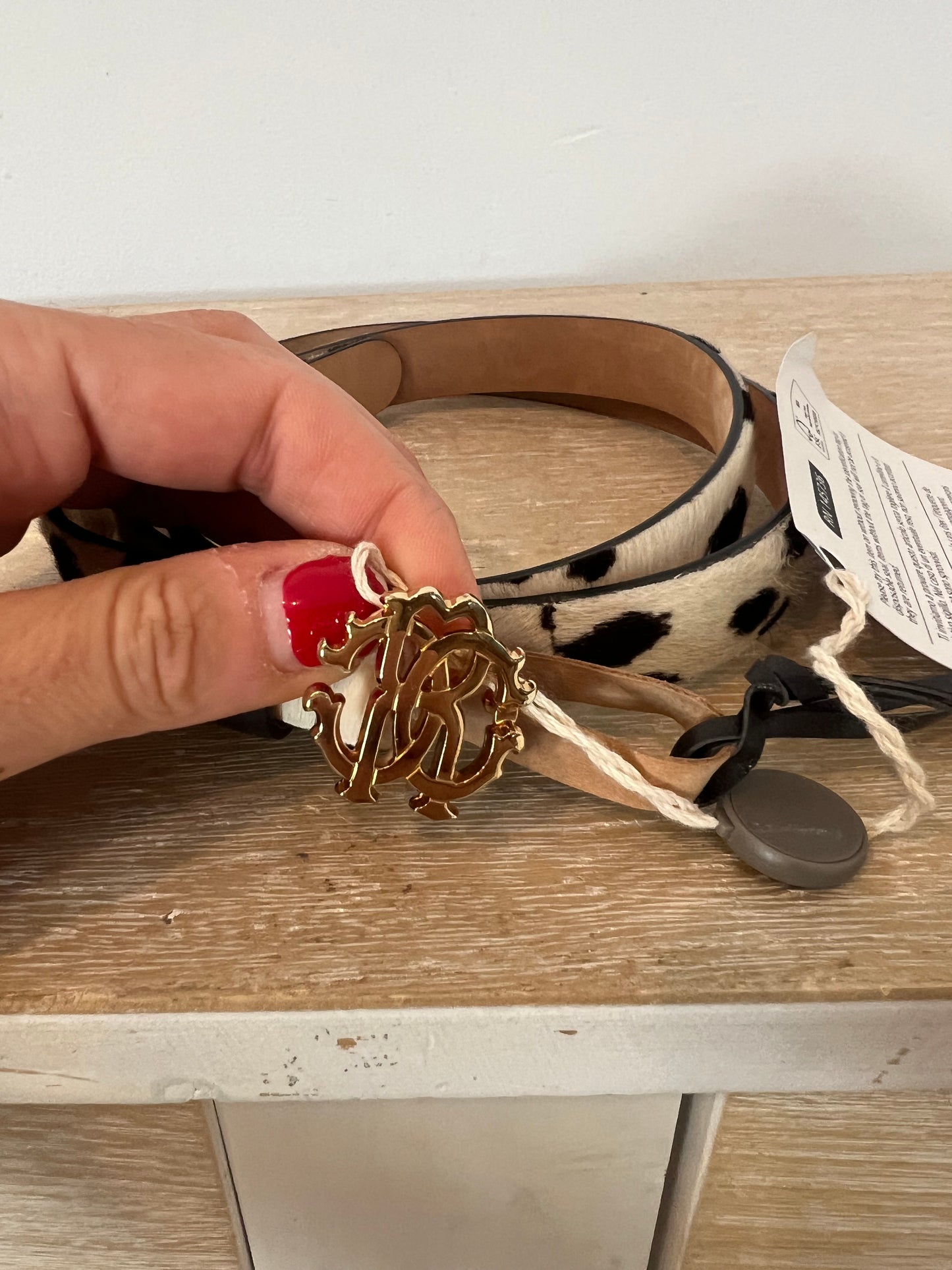 ROBERTO CABALLI. Cinturón animal print T.85