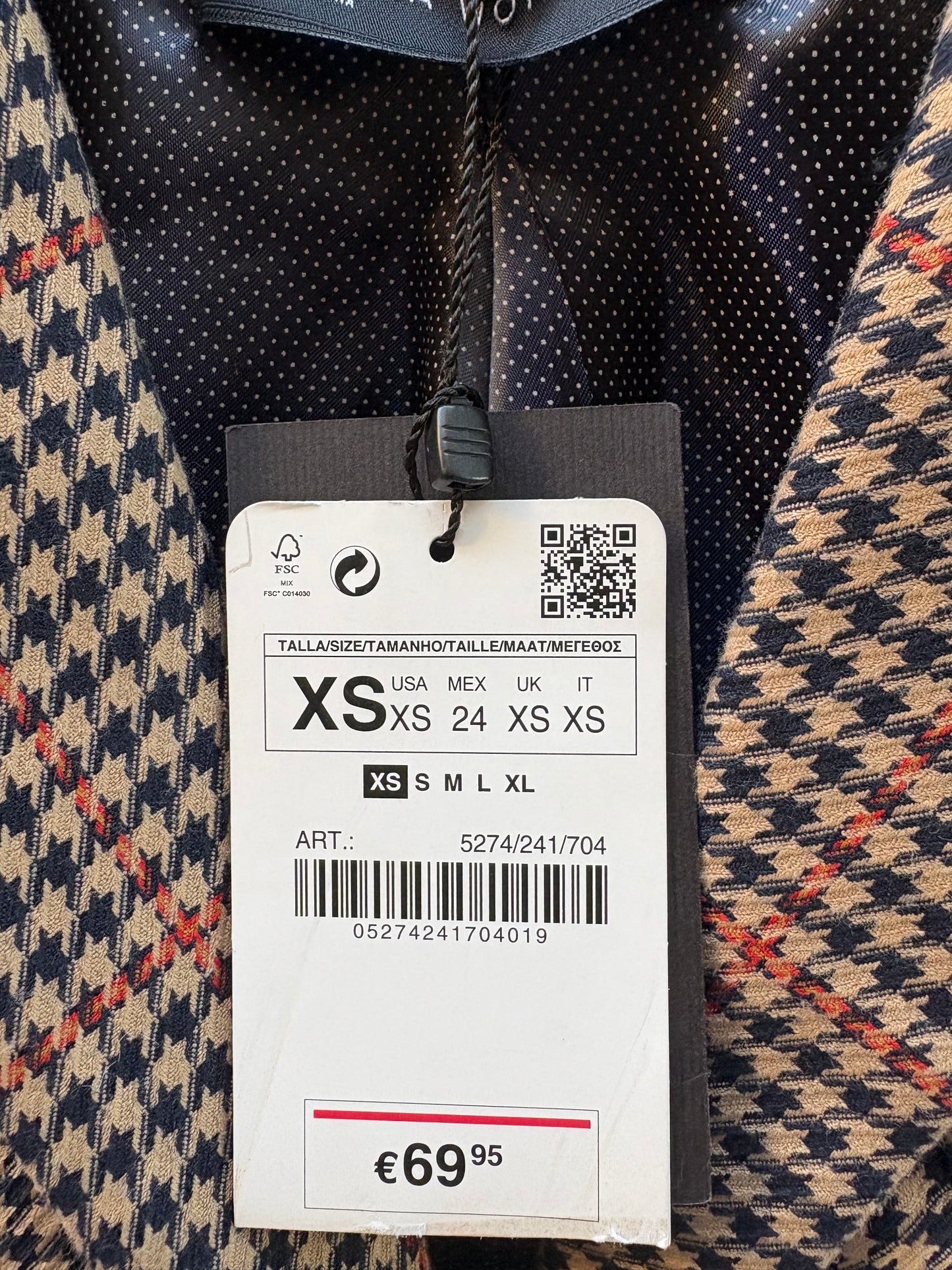 ZARA. Blazer pata de gallo