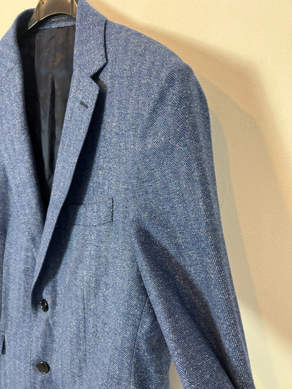 BOGGI MILANO. Blazer lana y seda azul jaspeada. T L