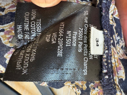 ISABEL MARANT ÉTOILE. Blusa estampada detalles. T 34 (S)