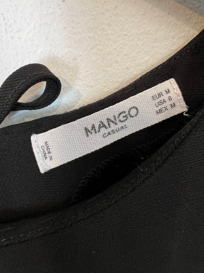 MANGO. Vestido croto volante tachuelas. T M