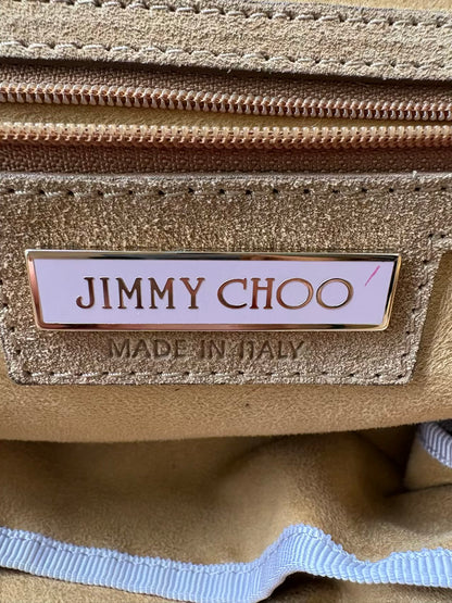 JIMMY CHOO. Bolso de mano en ante y pitón