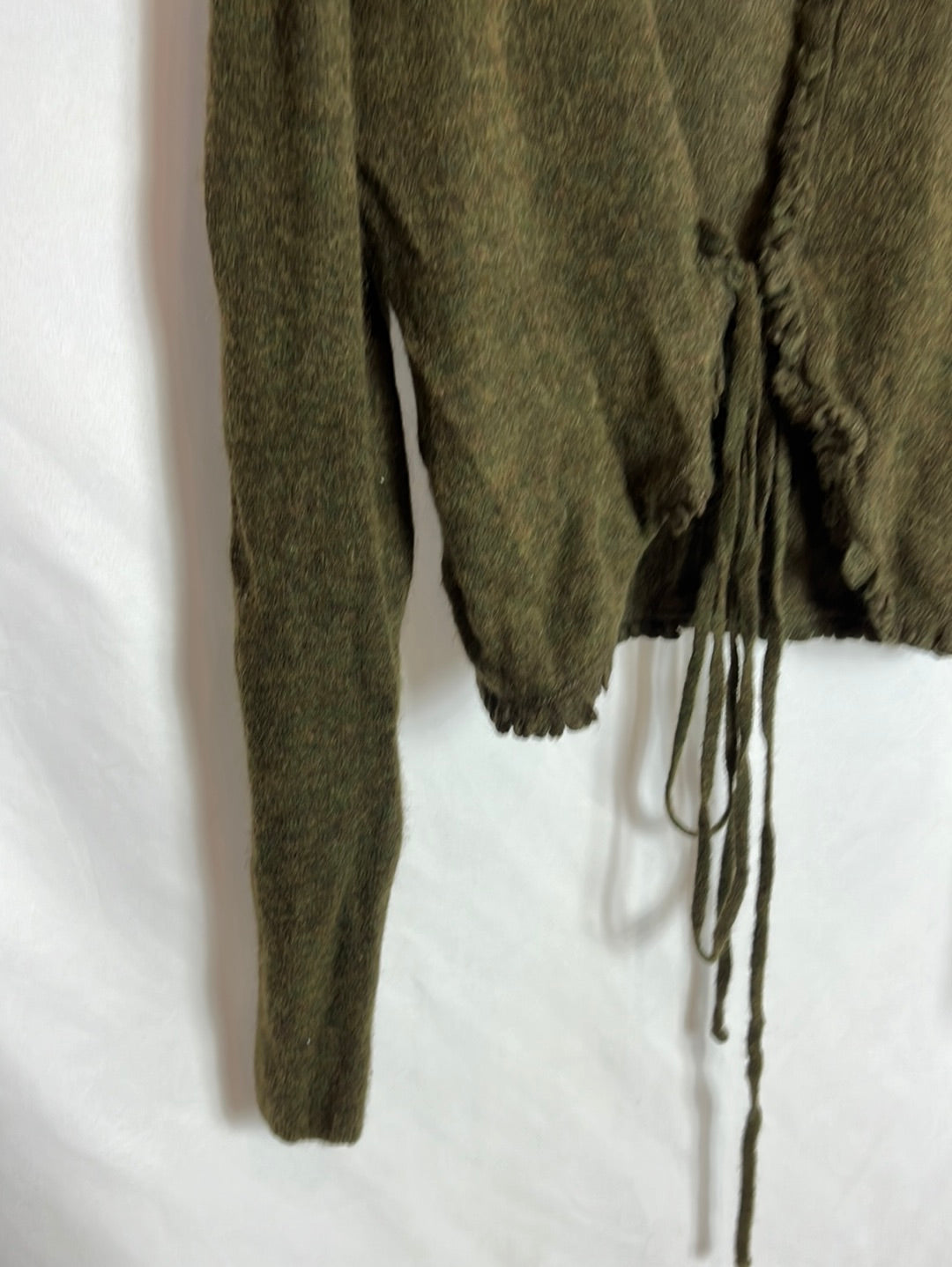 BENETTON. Rebeca verde jaspeada nudo. T S