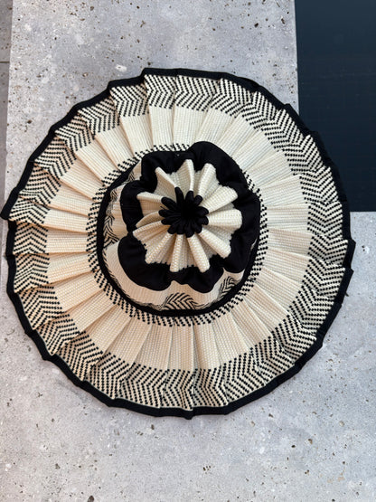 Sombrero rafia bicolor