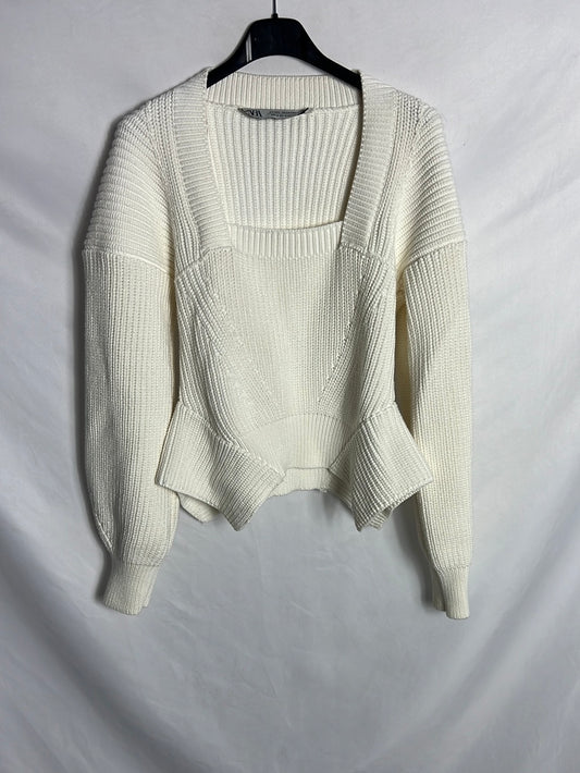 ZARA. Jersey color crudo detalles. T M