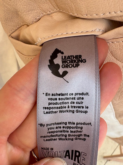 ZADIG & VOLTAIRE. Chaqueta piel beige claro