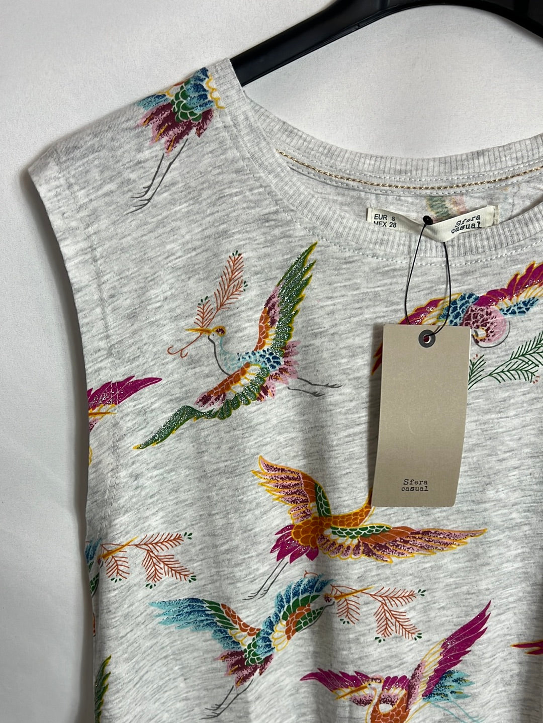 SFERA. Camiseta sin mangas pájaros.T M